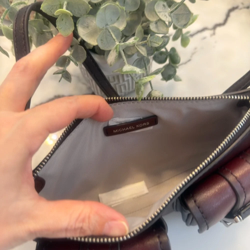 Michael Kors Burgundy Leather Women's Bag - Picture 11 of 16